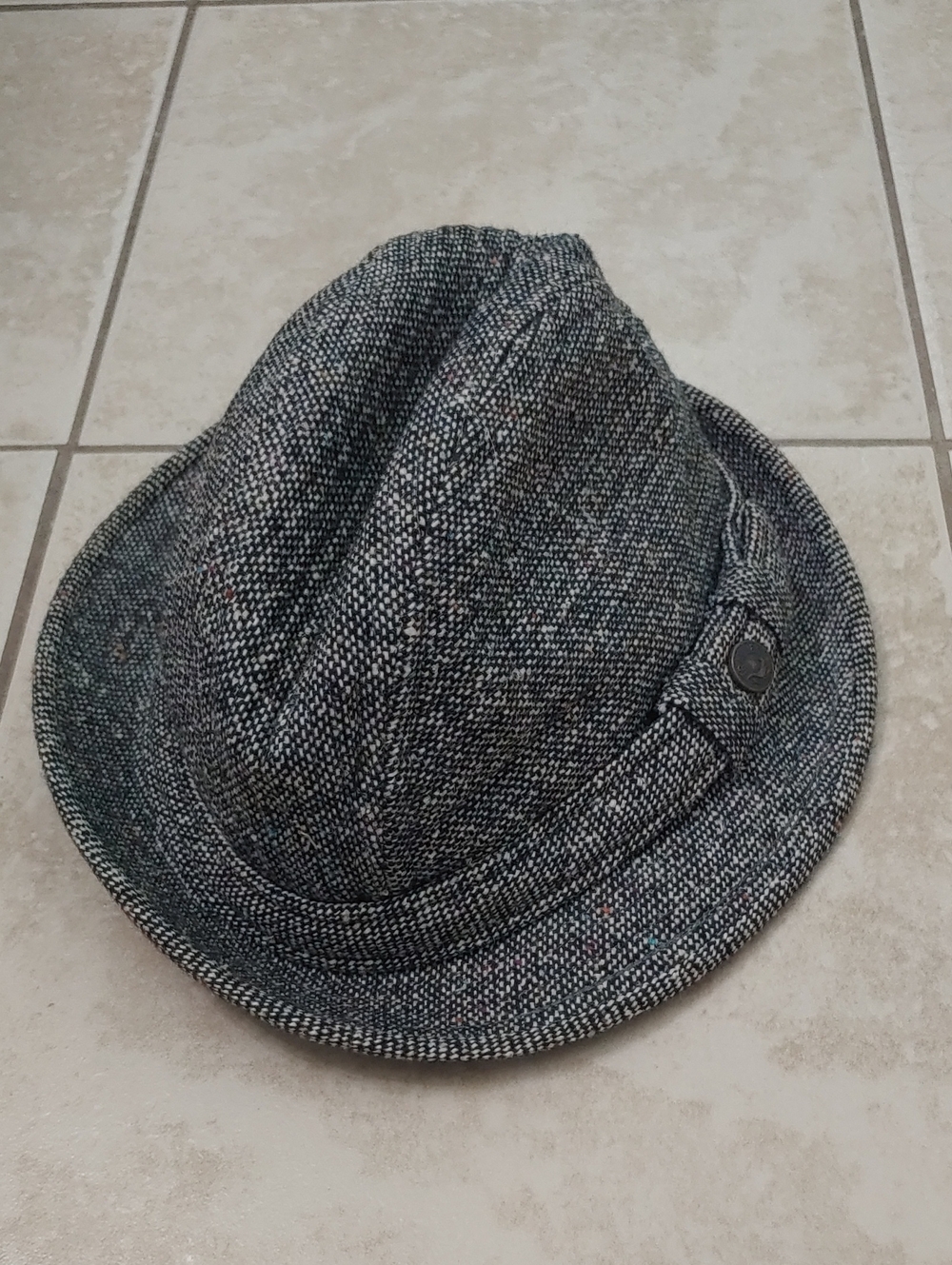 Trav'ler Country Gentleman Hat Vintage Gray Tweed Fedora